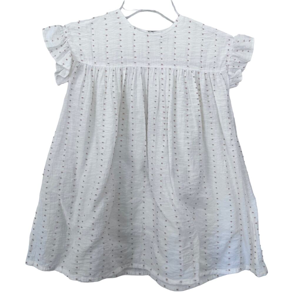 Minilli girls ecru swiss dot dress size 2